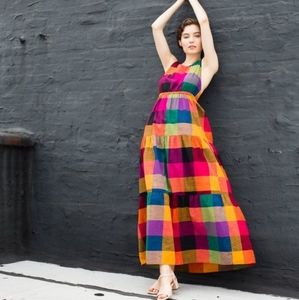 Rujeta Sheth plaid maxi dress